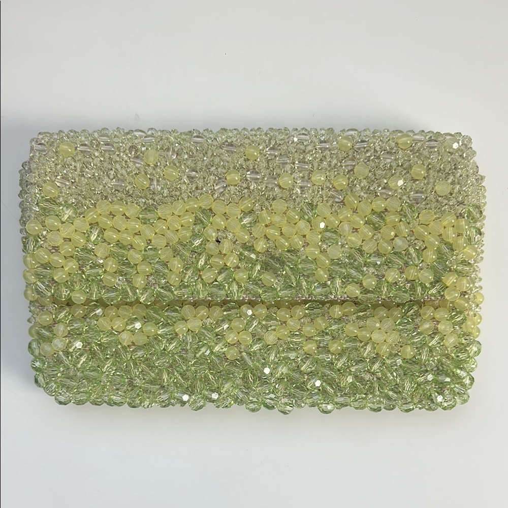 Banana Republic 2010 Green and Yellow Sequin Clutch for Evening Events